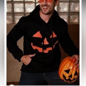 Arvilhill Men's Halloween Costume Funny Pumpkin Hoodies Sweatshirt L